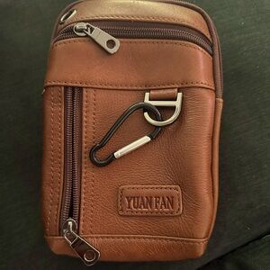 Leather cell phone bag